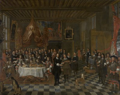 The Reception of Charles II and His Brothers in the Guild of Saint Barbara in Bruges by Jan Baptist van Meunincxhove